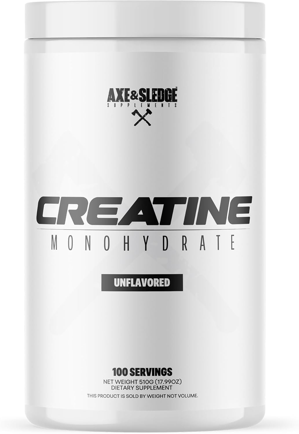 Axe & Sledge envase frontal mostrando la creatina básica y claridad de ingredientes