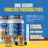 Axe & Sledge Farm Fed etiqueta nutricional destacando 25 g de proteína