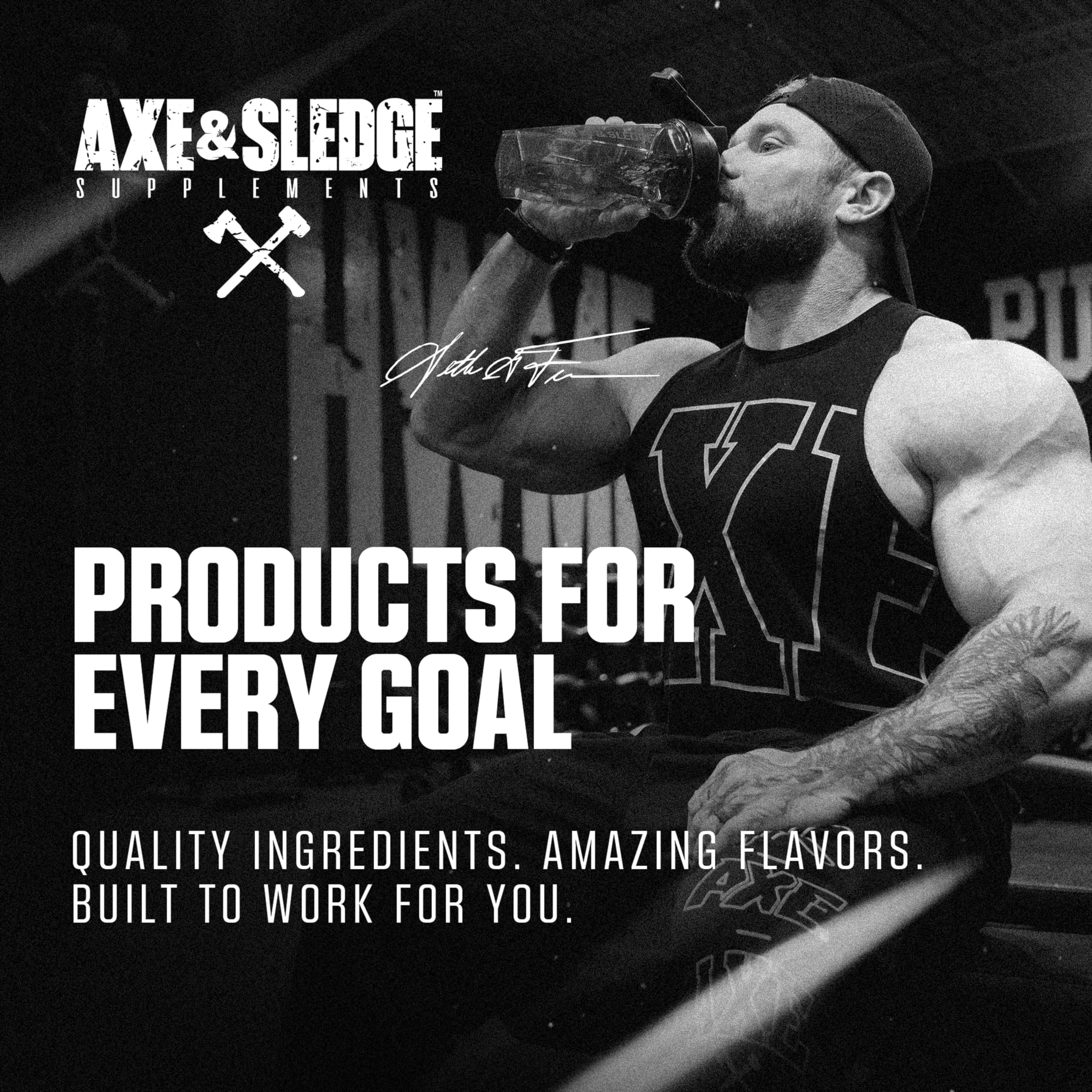 Axe & Sledge Farm Fed estilo de vida: batido junto a equipo de gimnasio para energía