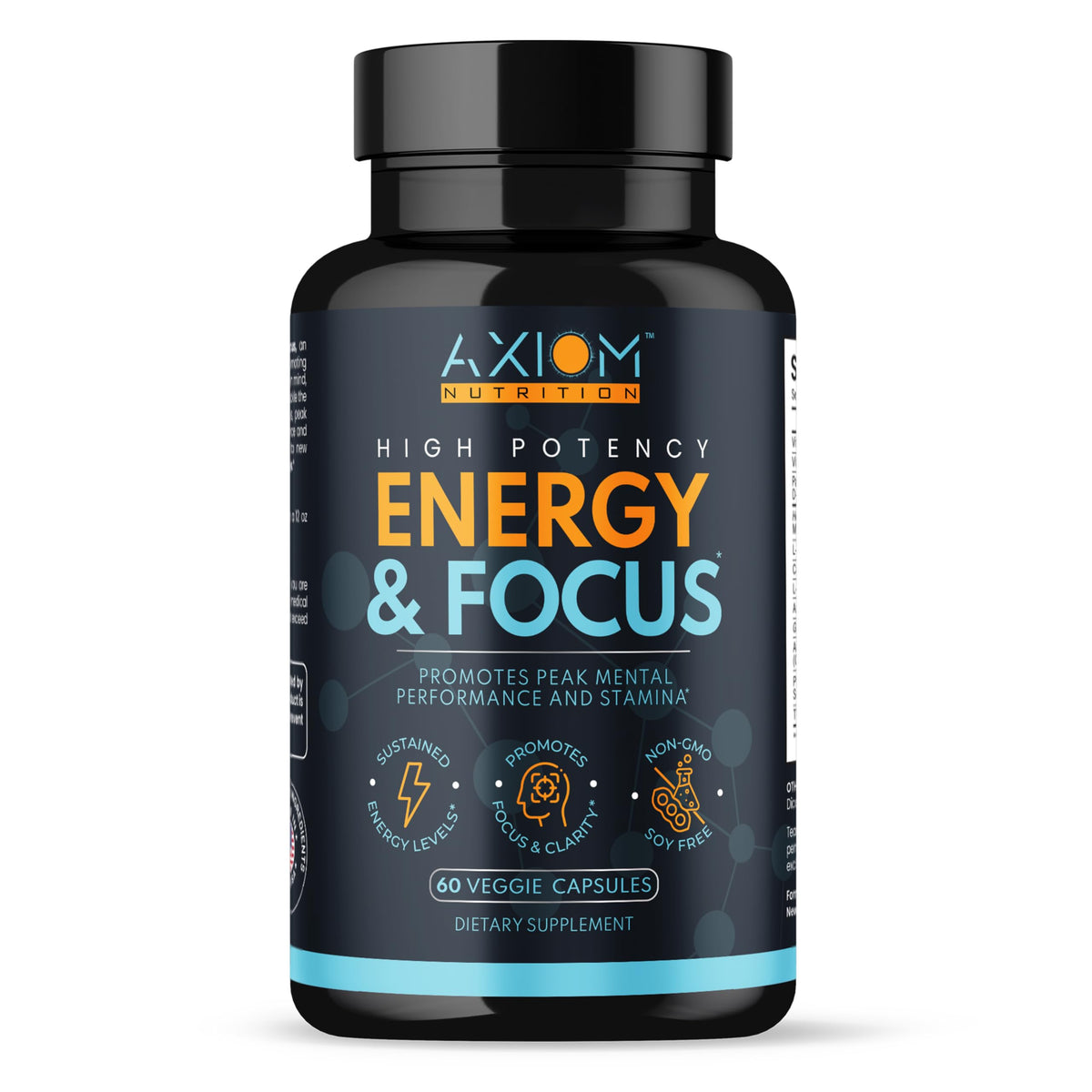 Axiom Nutrition frasco frontal, presentación clara y profesional