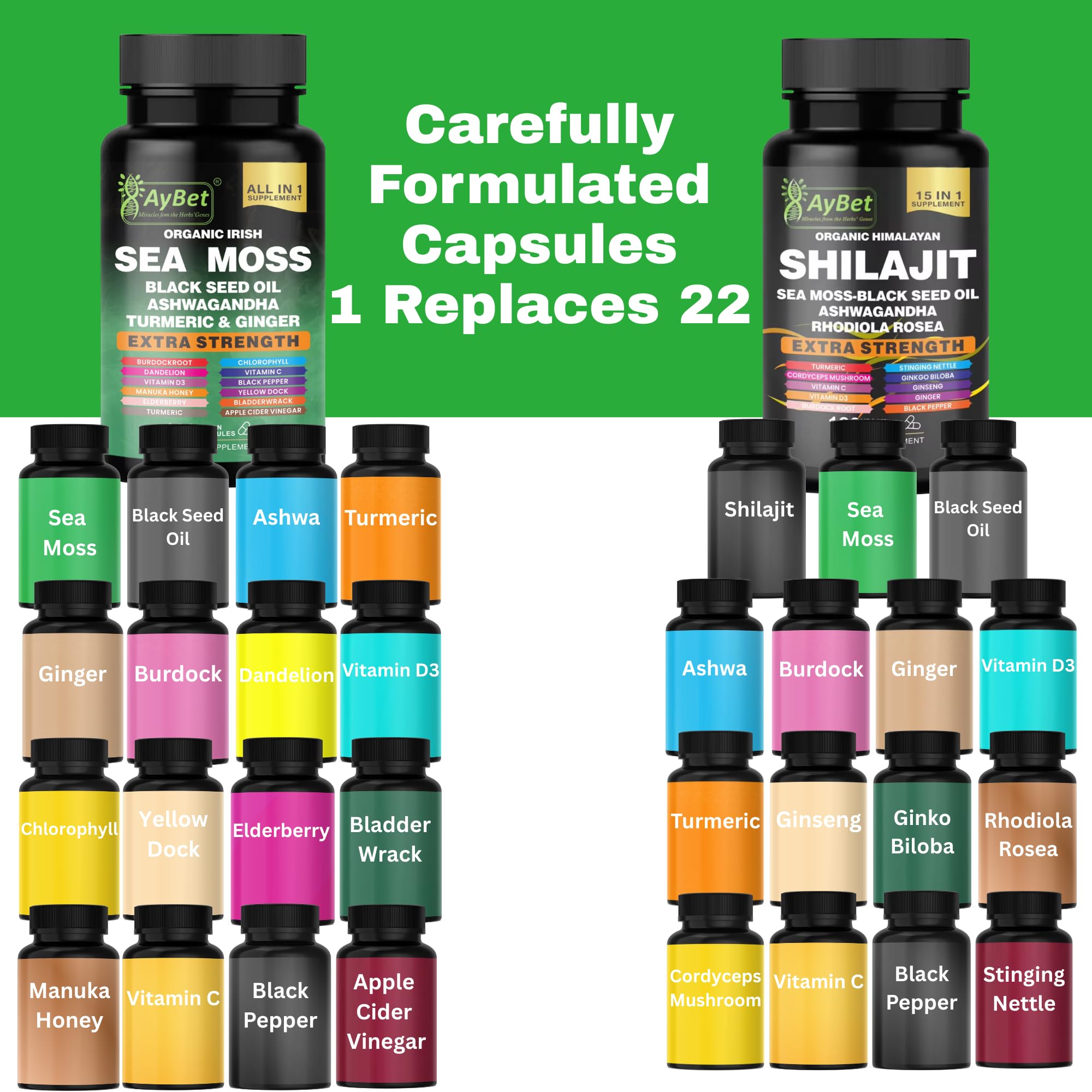 AyBet musgo de Irlanda y shilajit del Himalaya como ingredientes clave