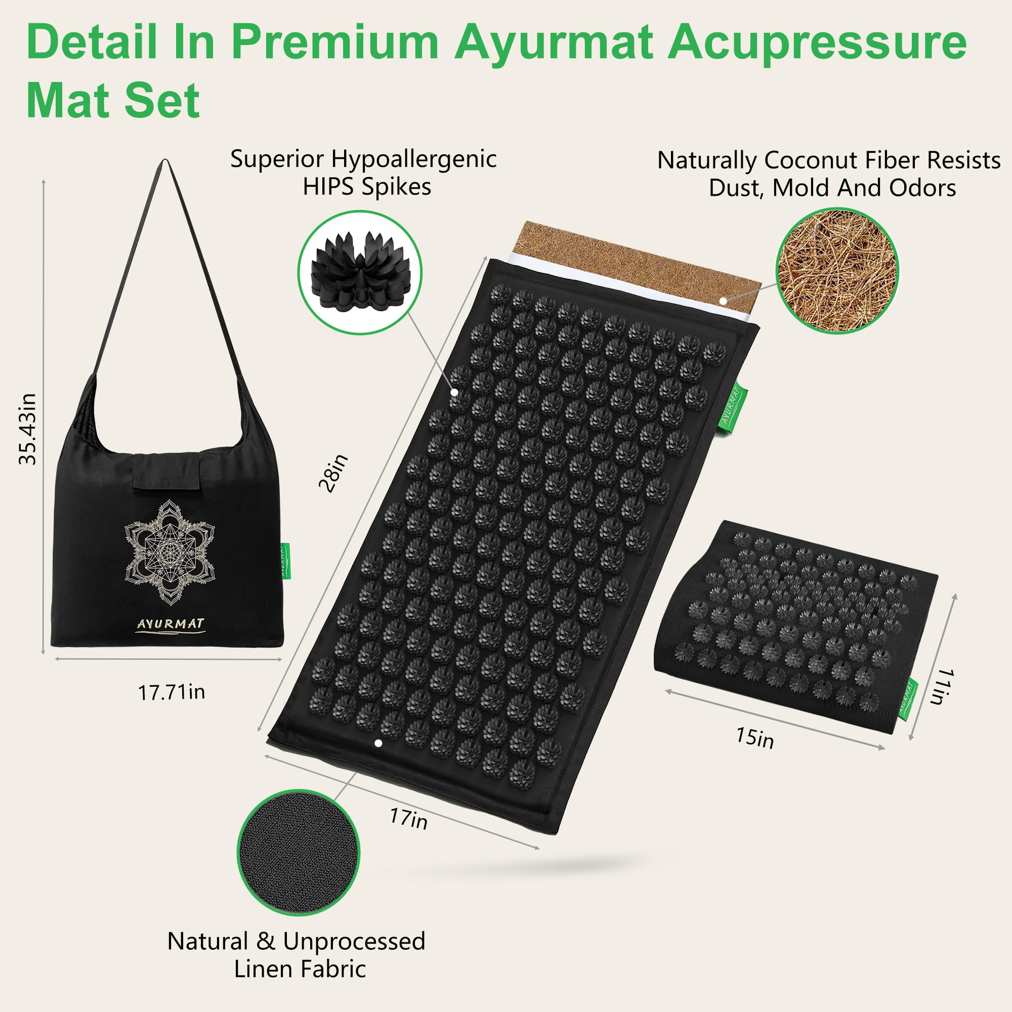 Persona usando AyurMat para relajación dorsal y alivio de tensión