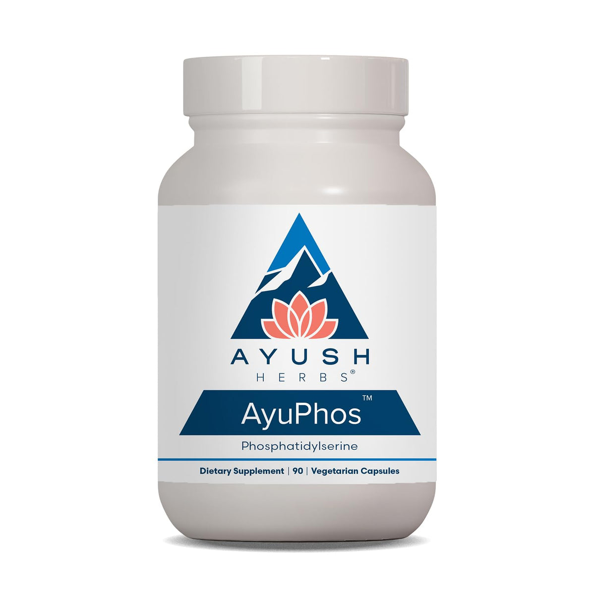 Ayush Herbs envase frontal mostrando AyuPhos y información clara