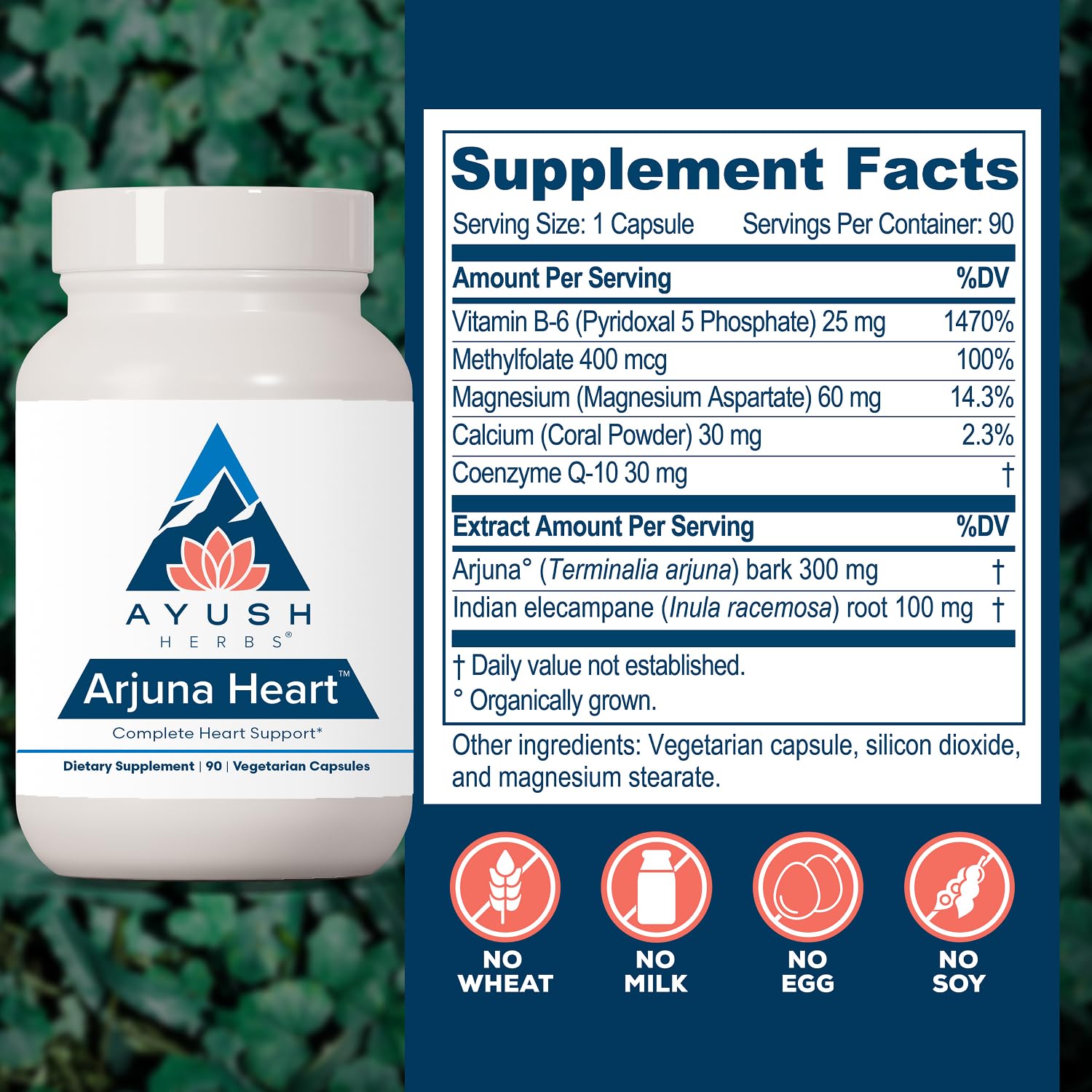 Ayush Herbs etiqueta con ingredientes y beneficios para transparencia informativa