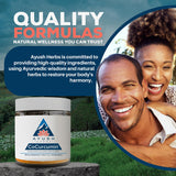 Ayush Herbs etiqueta nutricional destacando ingredientes clave