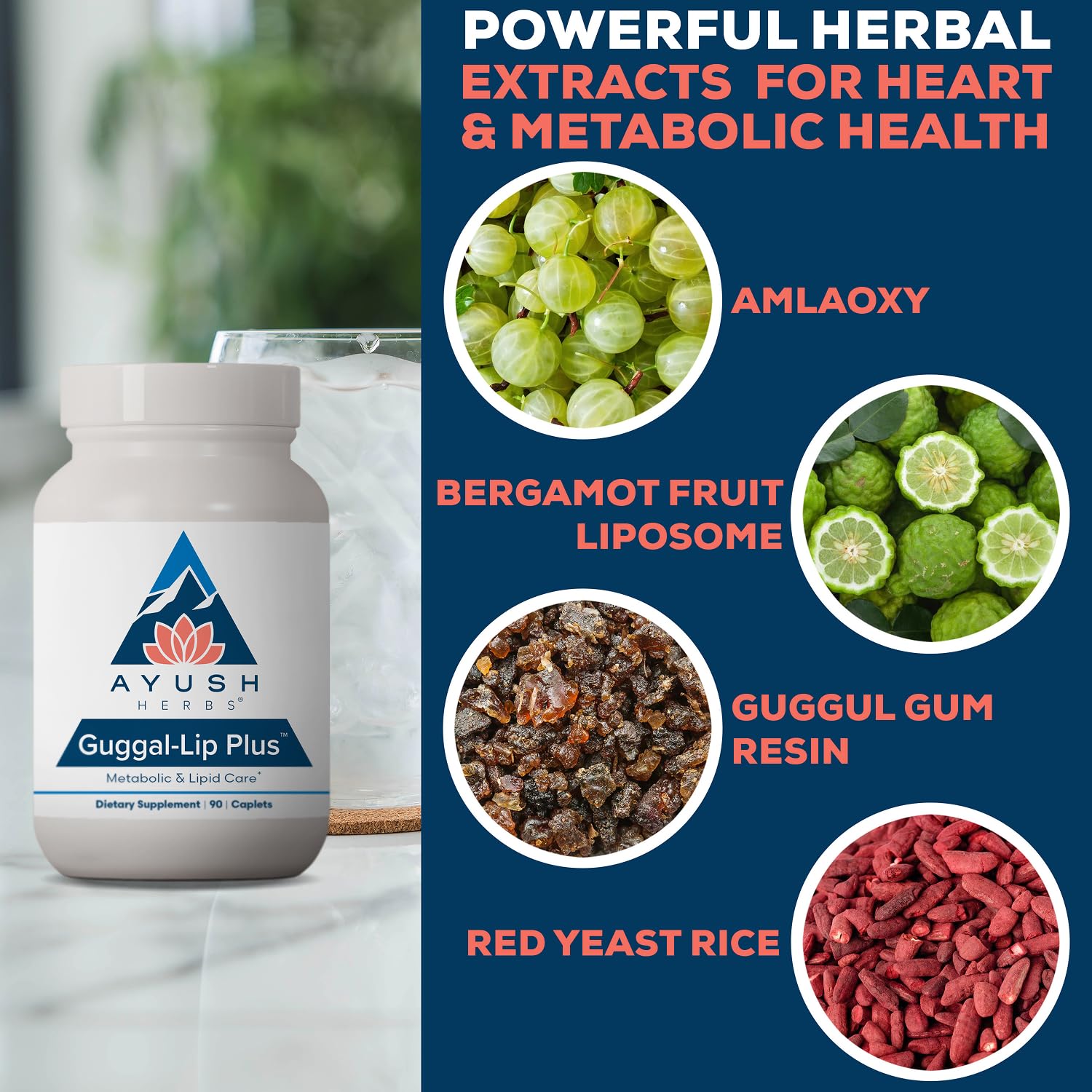 Ayush Herbs frasco en mano para comparar tamaño y porción