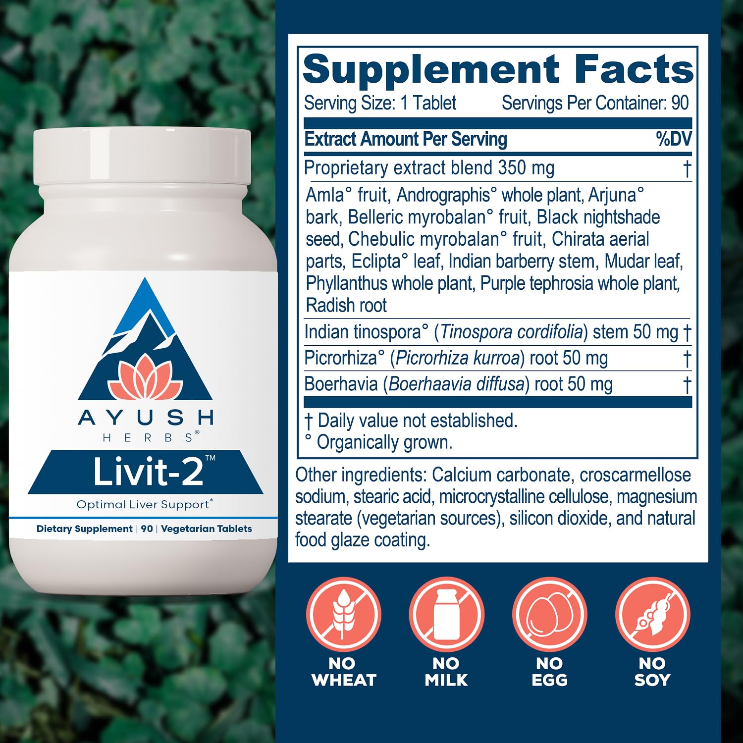 Ayush Herbs Livit-2 ingredientes naturales Amla y Andrographis para detox