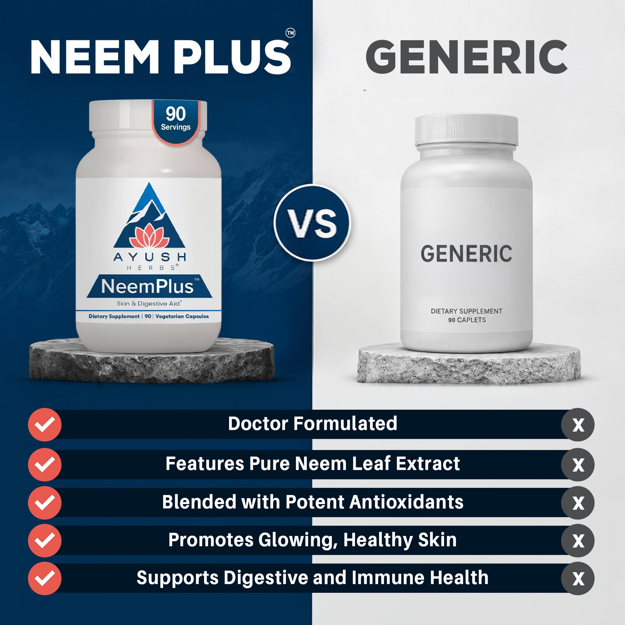 Ayush Herbs Neem Plus en ambiente lifestyle que sugiere bienestar diario