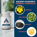 Ayush Herbs Rentone cápsula en mano para ver tamaño y facilidad de ingestión