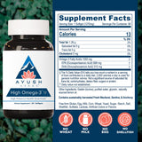 Ayush Herbs aceite de pescado vertiéndose, evidencia de pureza y calidad