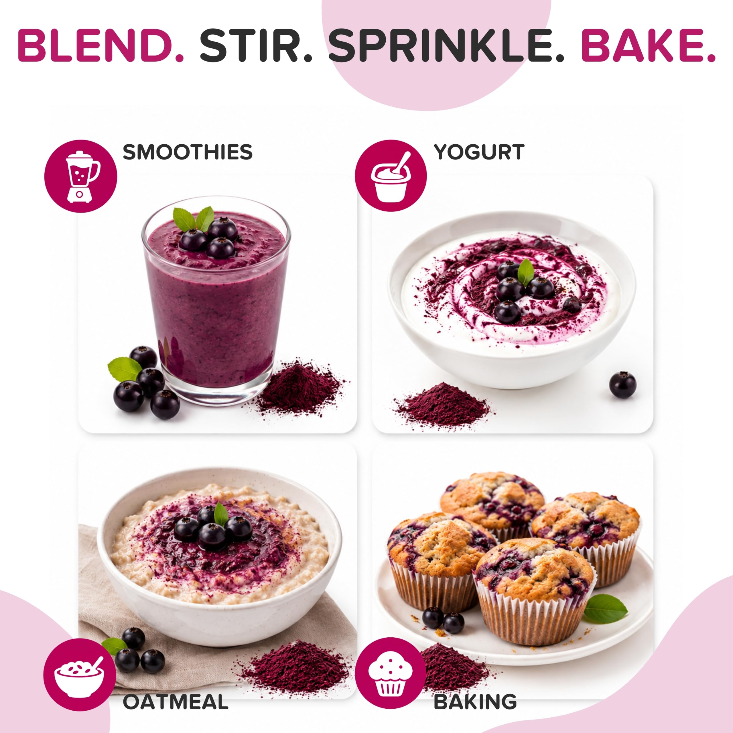 b aronia smoothie servido con color intenso y atractivo visual