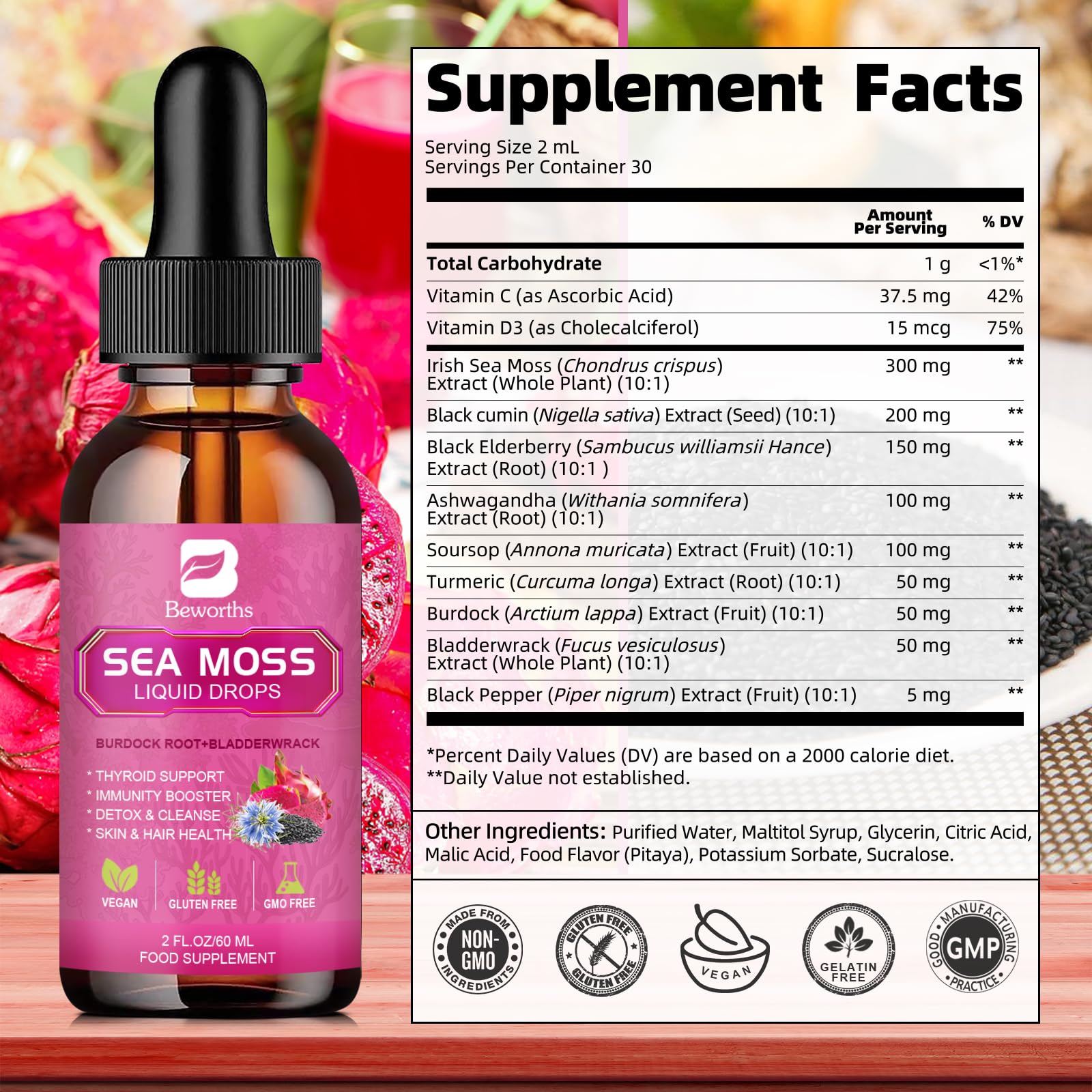 B BEWORTHS uso en cocina saludable mezclado en smoothie natural