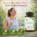 B-Experts hojas de guanábana fresca, origen orgánico visible