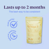 B-fit etiqueta con información nutricional y concentraciones EPA DHA