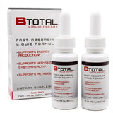 B Total vista frontal del paquete mostrando valor twin pack y ventaja de absorción