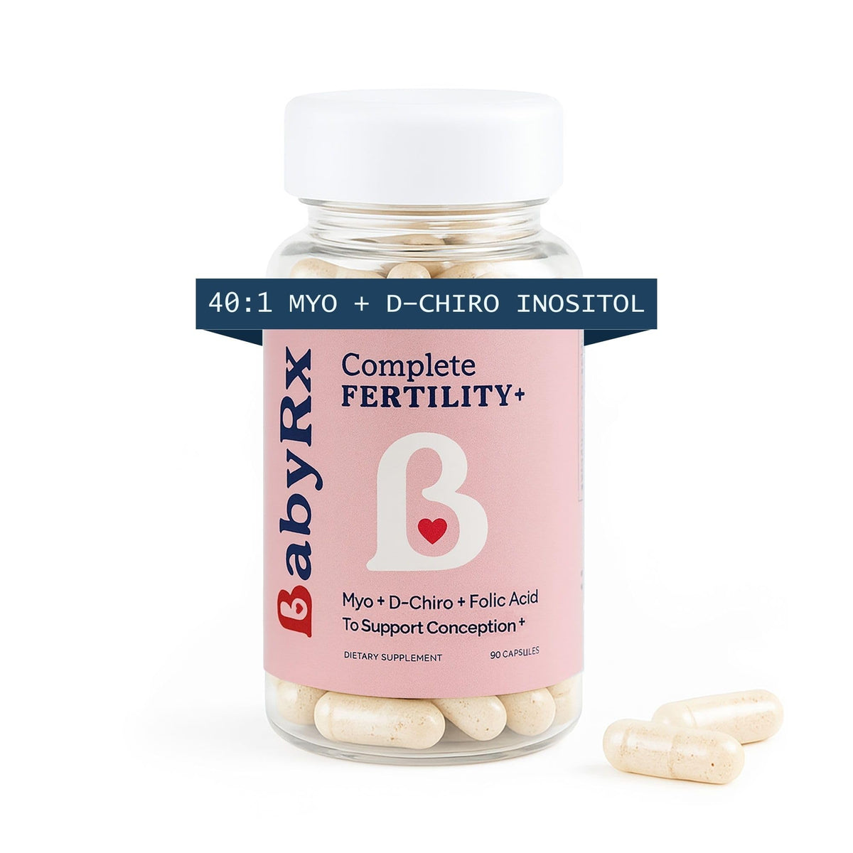 BabyRx empaque frontal mostrando fórmula completa y beneficio de ovulación