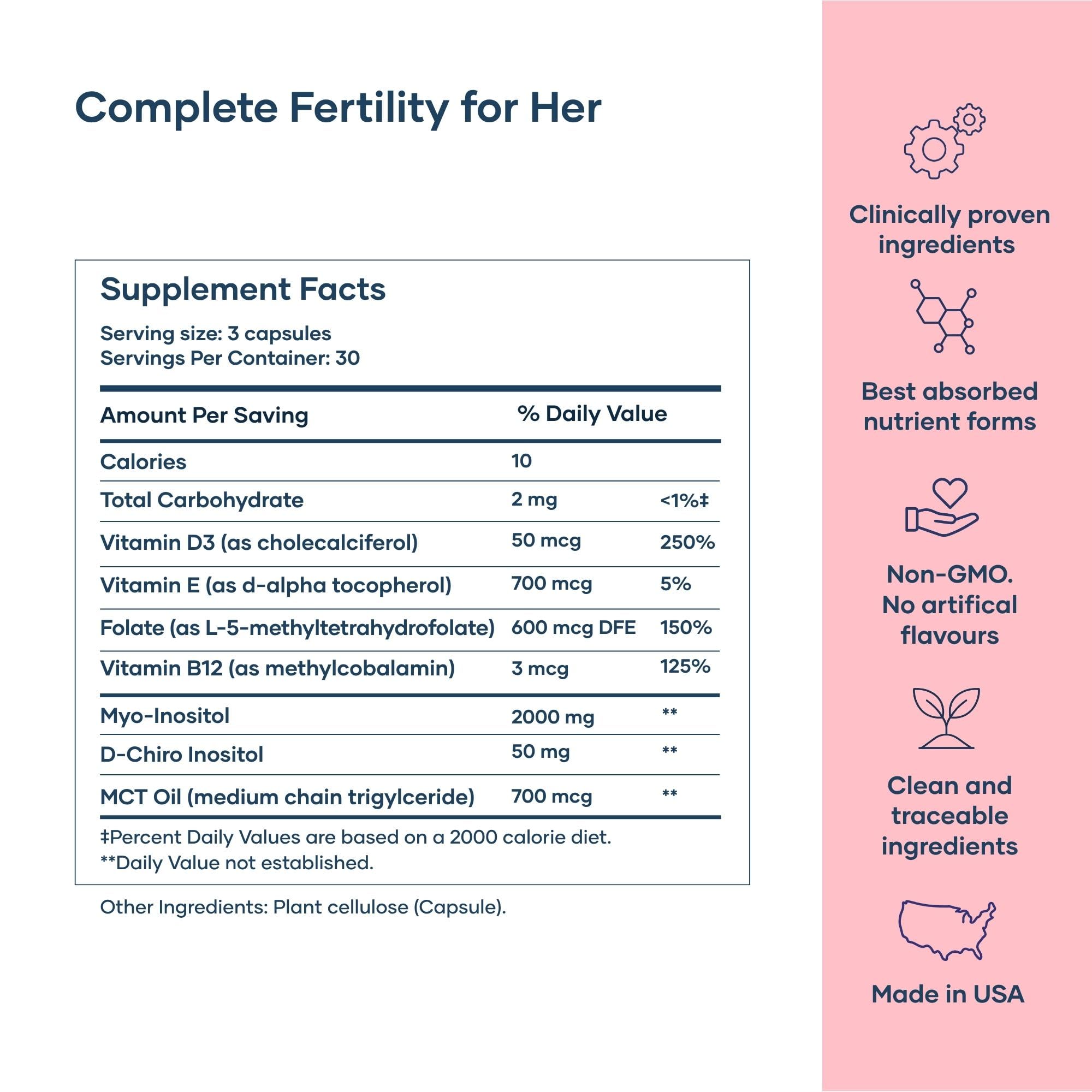 BabyRx gráfico de inositoles destacando la proporción 40:1 y claridad
