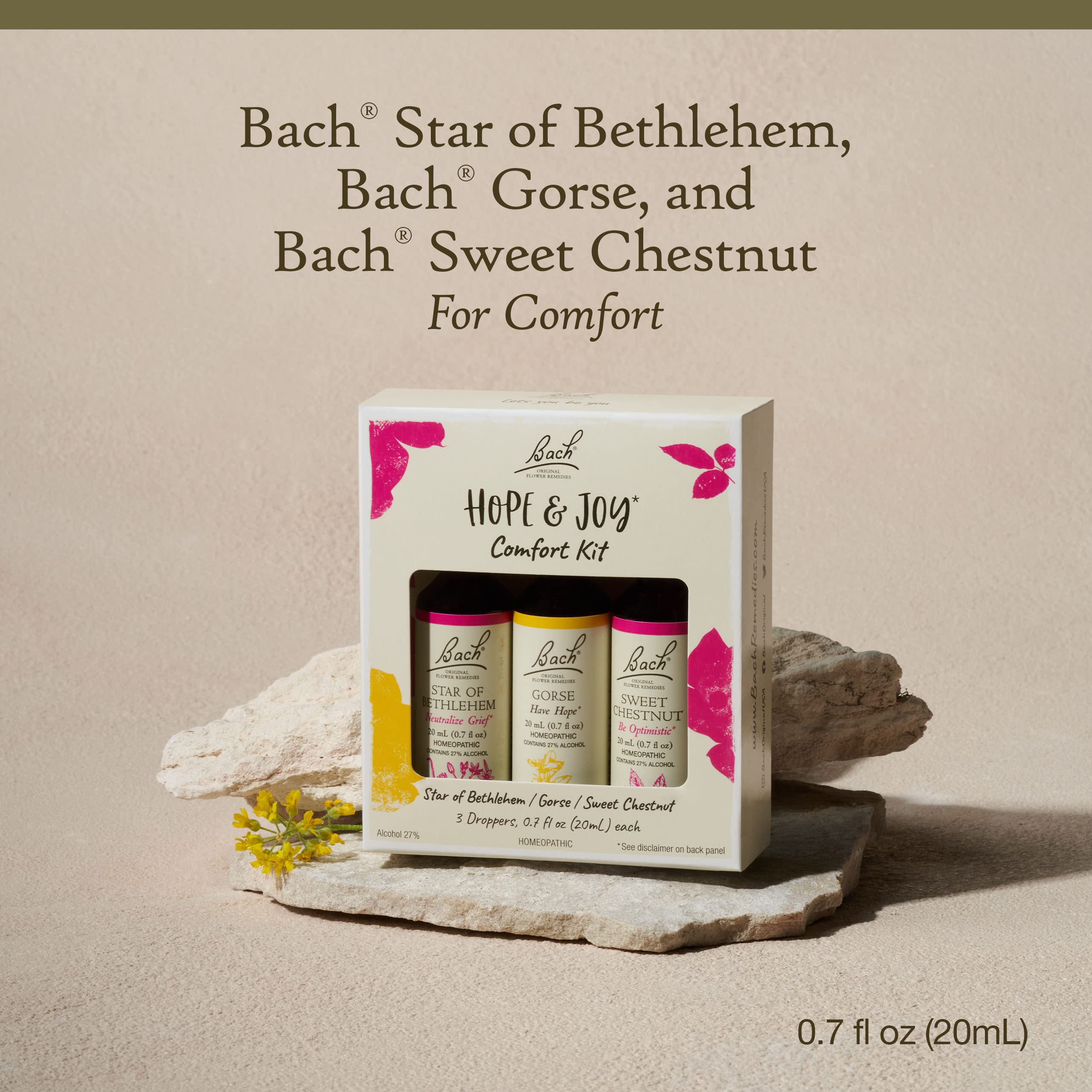 Bach Hope and Joy etiqueta en primer plano que muestra instrucciones claras