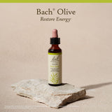 Bach Olive etiqueta con ingredientes y beneficios visibles