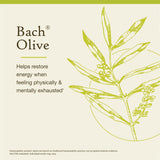 Bach Olive gotas en mano destacando textura y uso preciso
