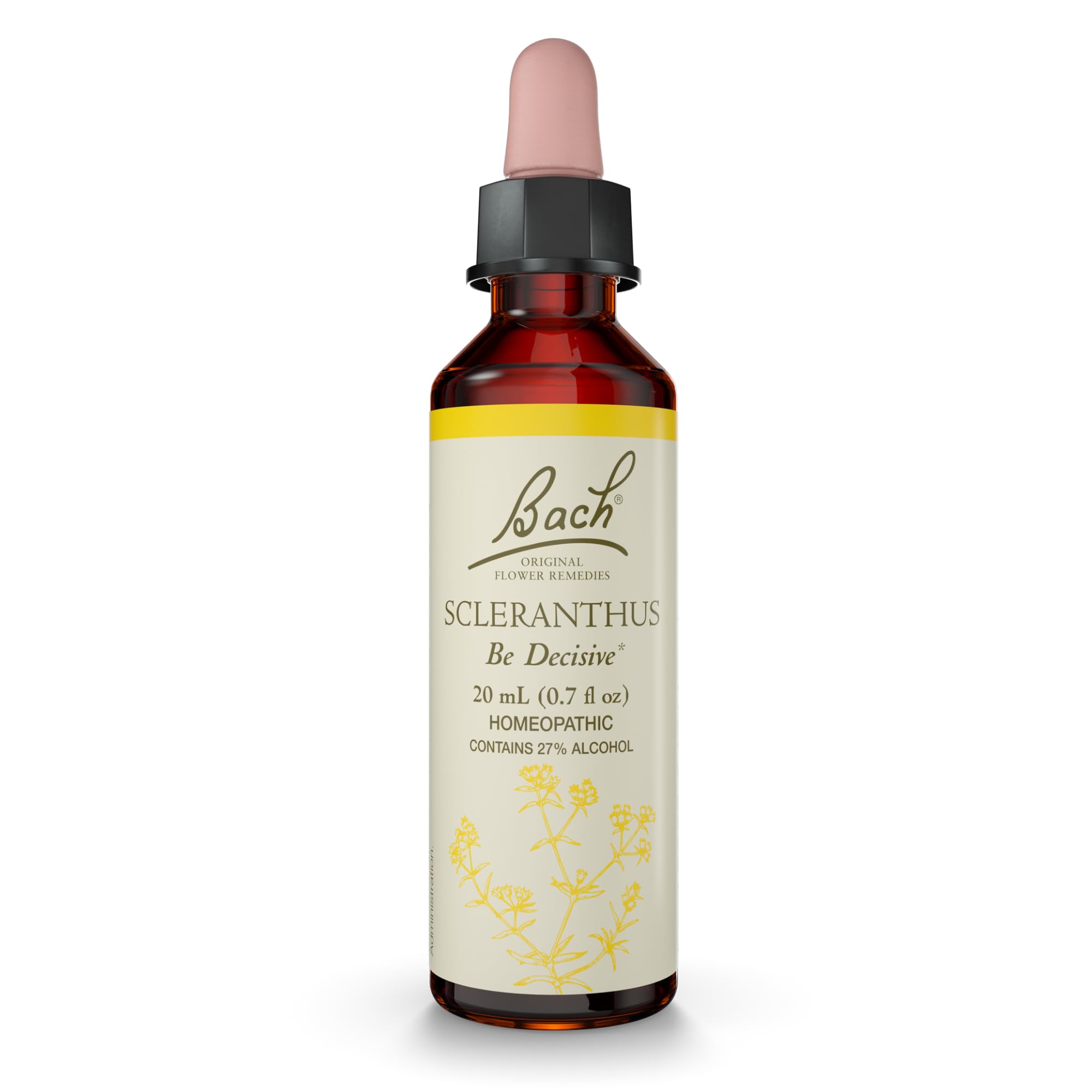 Bach Flower Remedies botella frontal mostrando el envase compacto y práctico