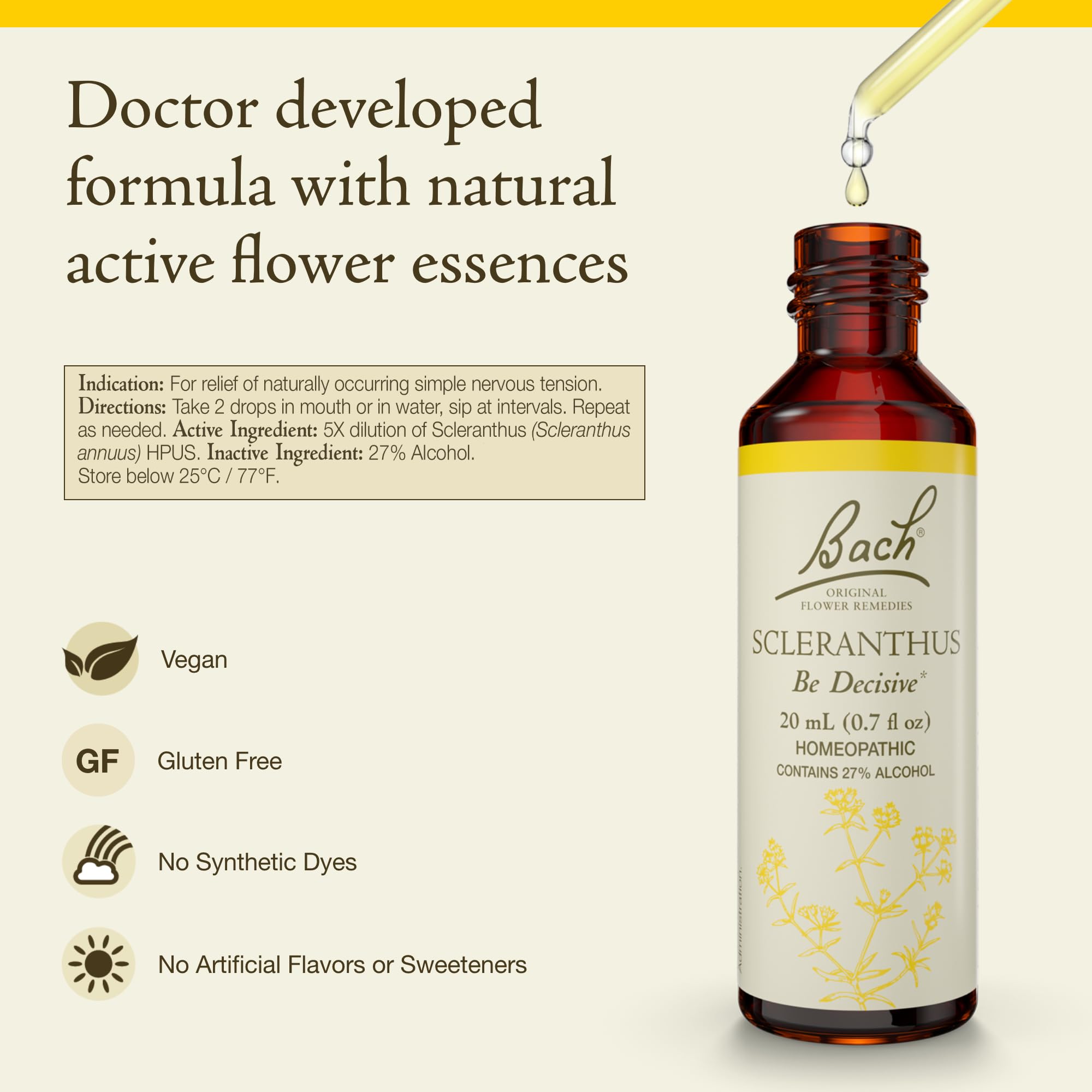 Bach Flower Remedies gotero en acción, dosificación precisa y cómoda