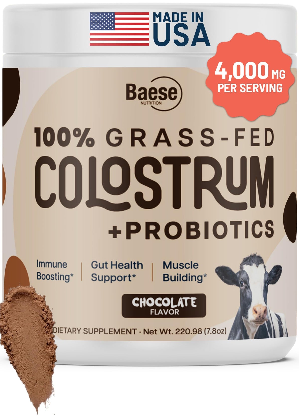 Baese Nutrition frente del envase mostrando etiqueta y beneficio práctico