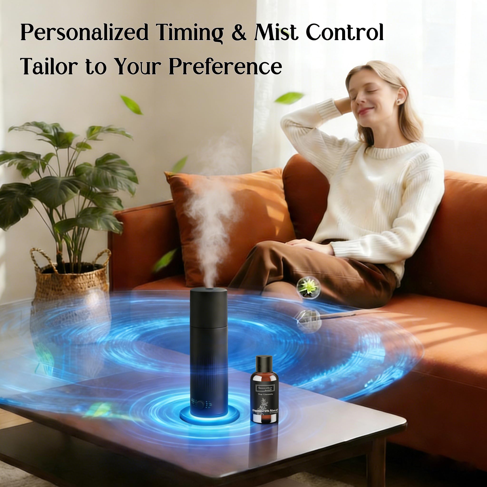 BAIESHIJI difusor junto a manos para comparar tamaño y portabilidad
