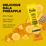 BALA ingredientes naturales: cúrcuma, piña y enzimas en primer plano
