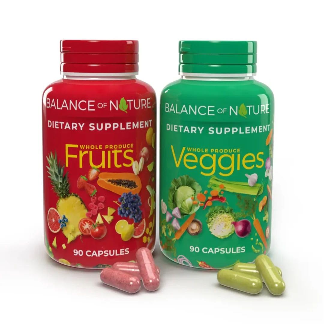 Balance of Nature envase frontal mostrando el set Fruits y Veggies beneficios prácticos