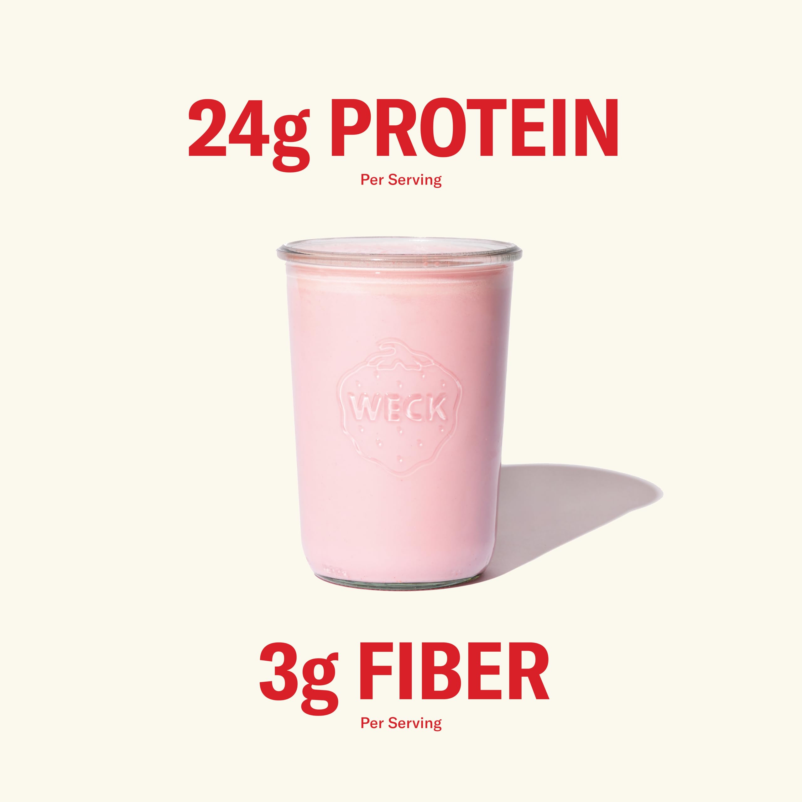 Ballerina Farm etiqueta nutricional en foco resaltando 24 g de proteína por porción