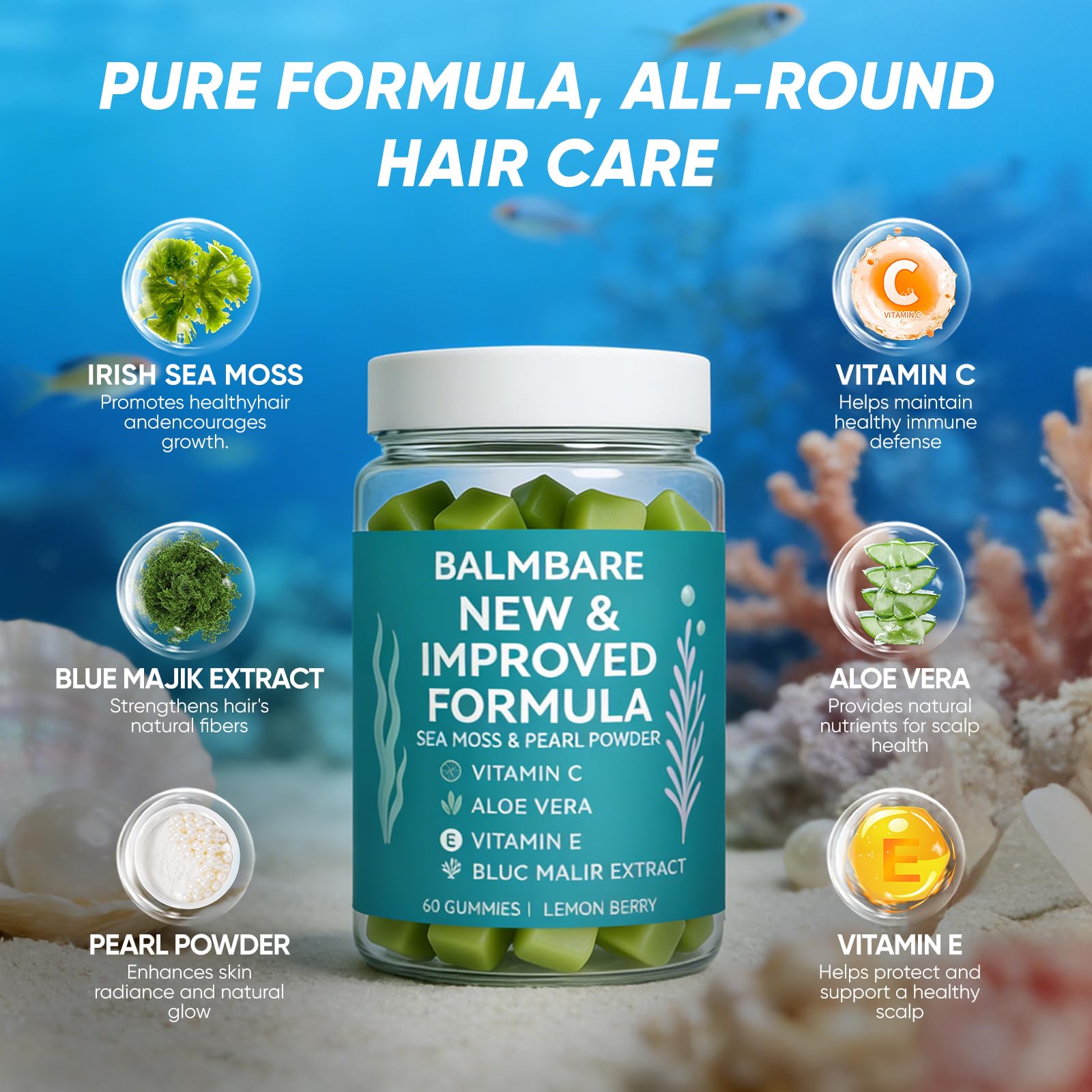Balmbare Revive primer plano de gominolas mostrando textura masticable