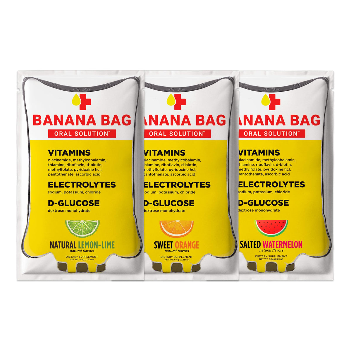 Banana Bag packaging frontal mostrando el diseño y la cantidad de sobres