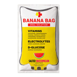 Banana Bag sobre frente mostrando diseño y sabor salted watermelon, hidratación inmediata