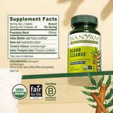Banyan Botanicals etiqueta con ingredientes y certificaciones visibles
