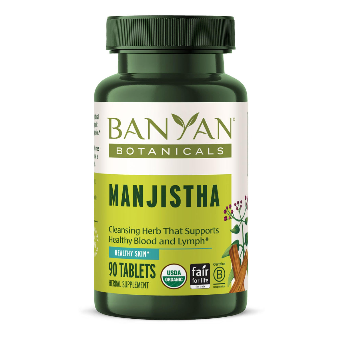 Banyan Botanicals frente del envase mostrando la marca y beneficio de limpieza