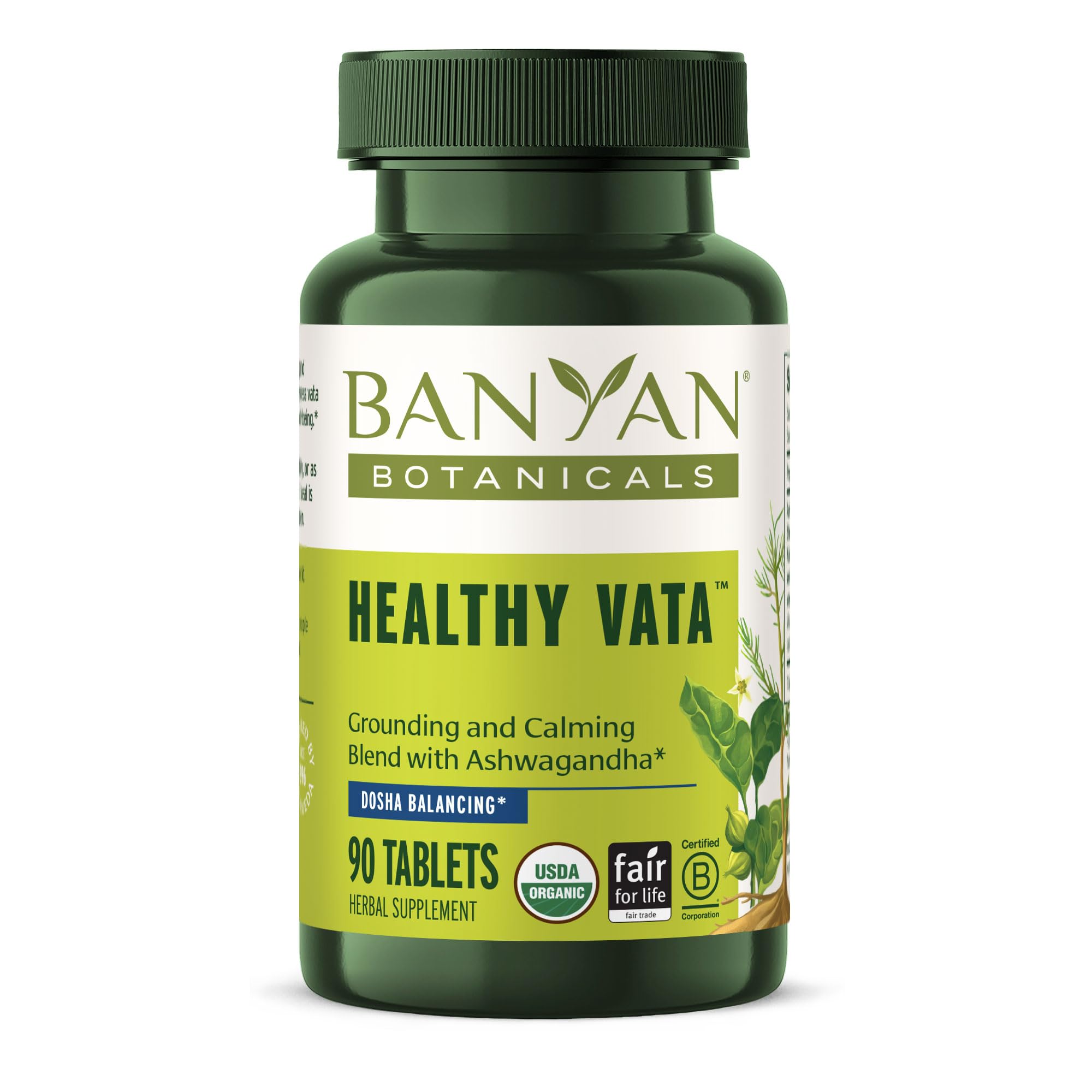 Banyan Botanicals frente del paquete mostrando presentación orgánica y confianza