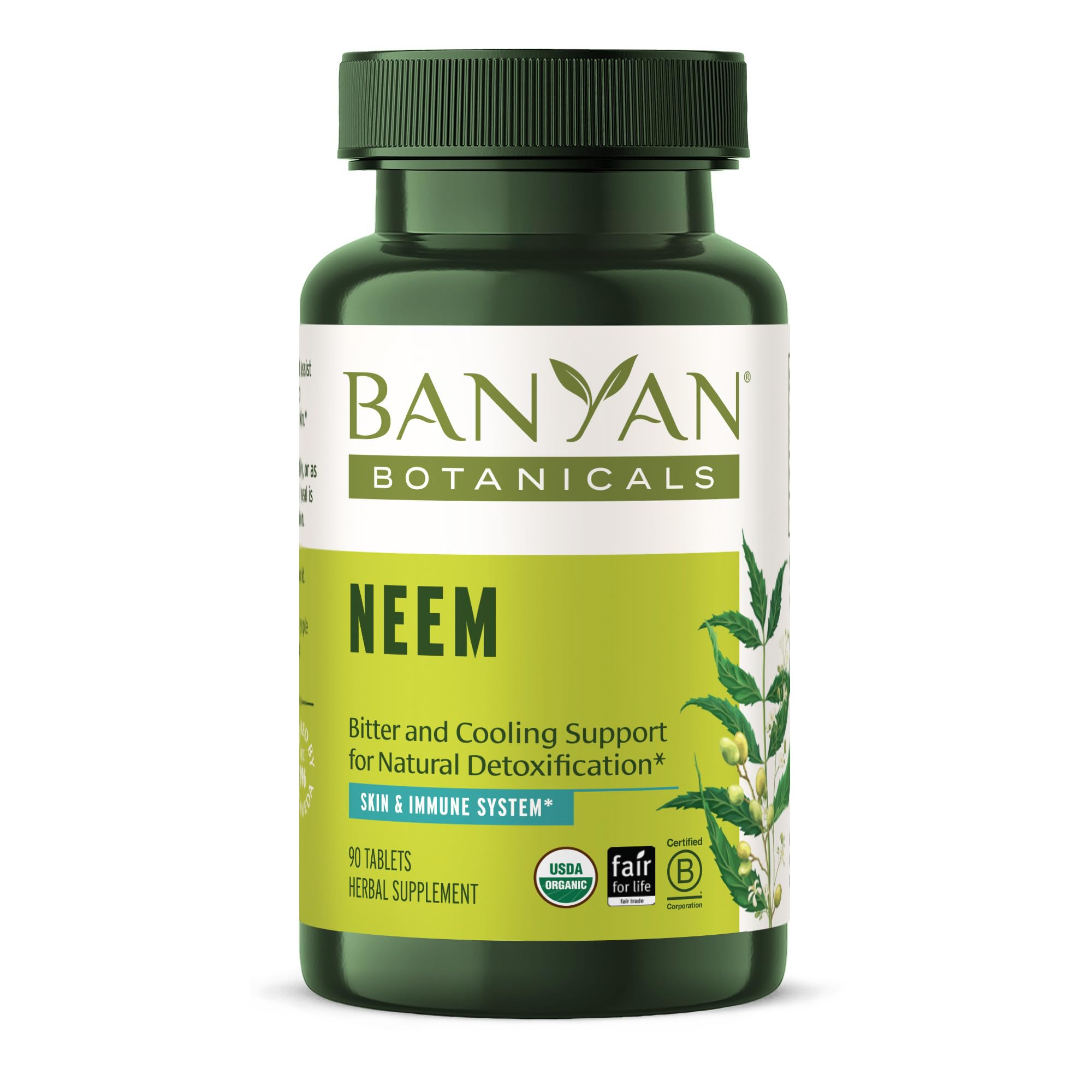Banyan Botanicals frontal del envase mostrando el diseño y beneficio purificante