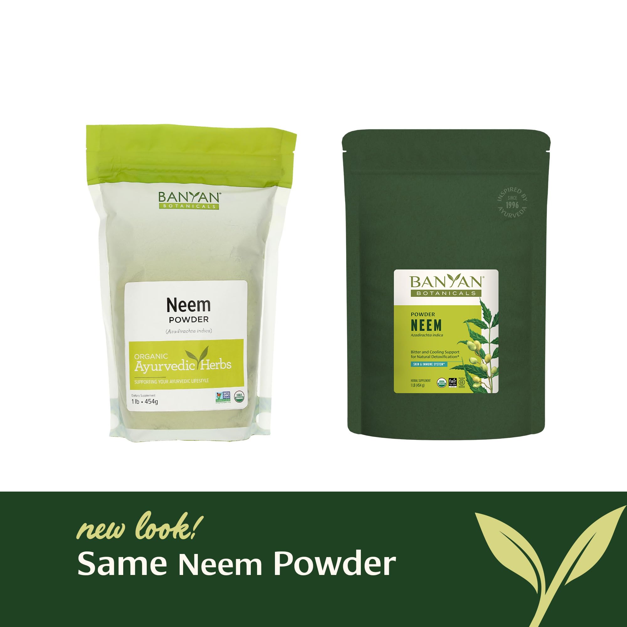 Banyan Botanicals neem pasta para mascarilla muestra aplicación tópica