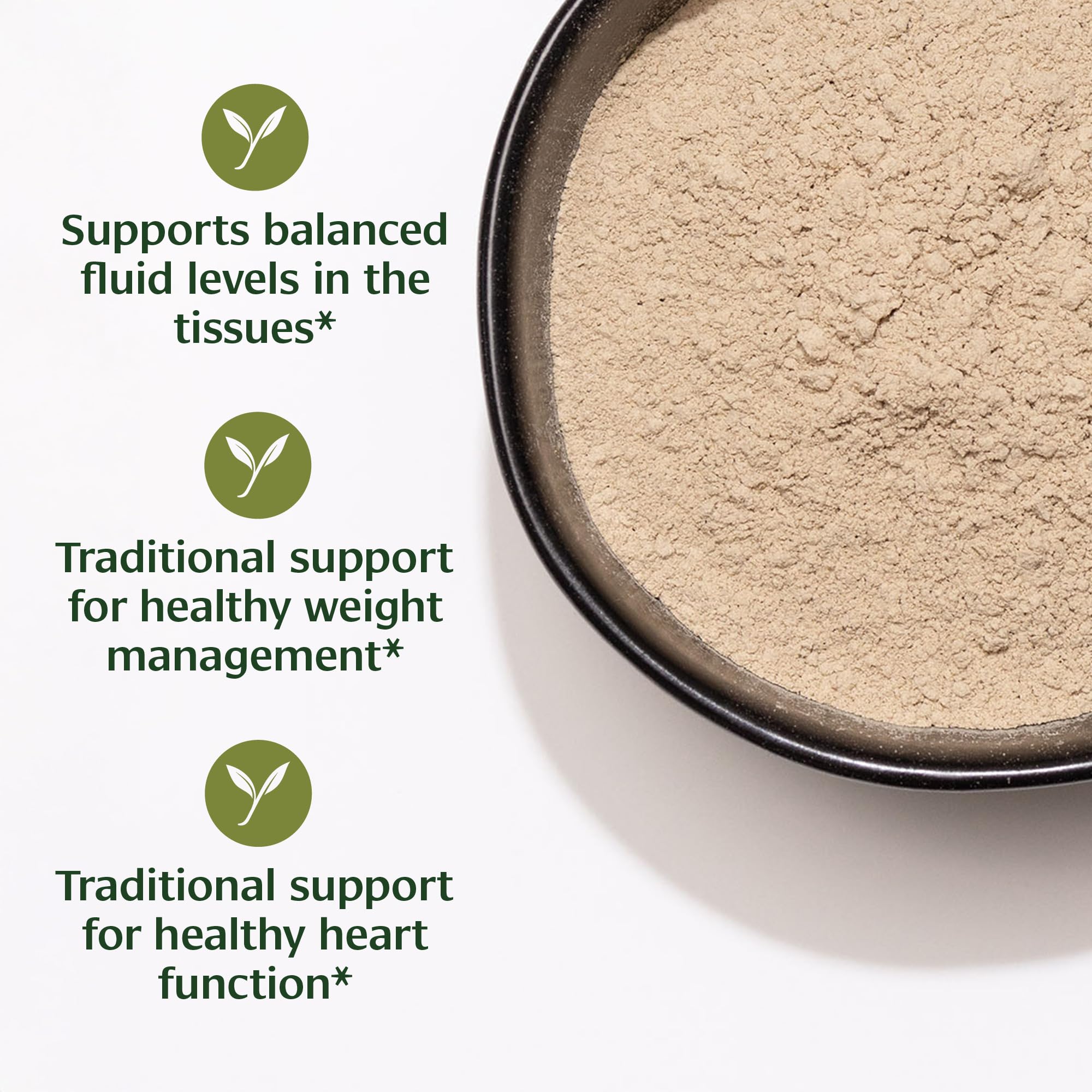 Banyan Botanicals textura del polvo a primer plano para verificar calidad y finura