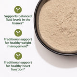 Banyan Botanicals textura del polvo a primer plano para verificar calidad y finura