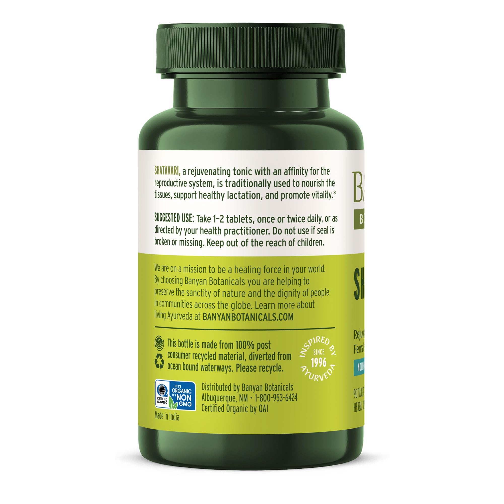 Banyan Botanicals comparación de tamaño para referencia de escala