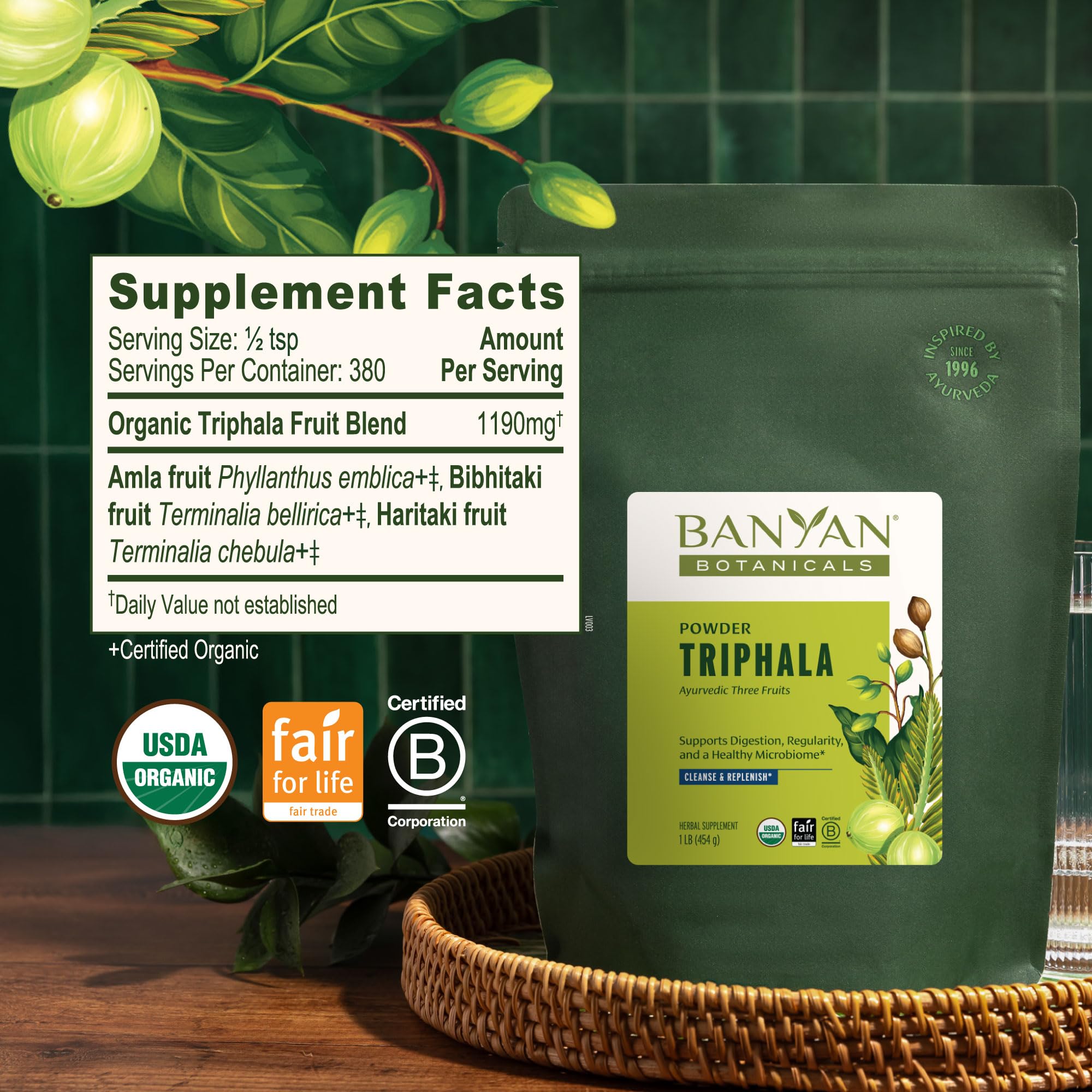 Banyan Botanicals ritual matutino con polvo para apoyar regularidad