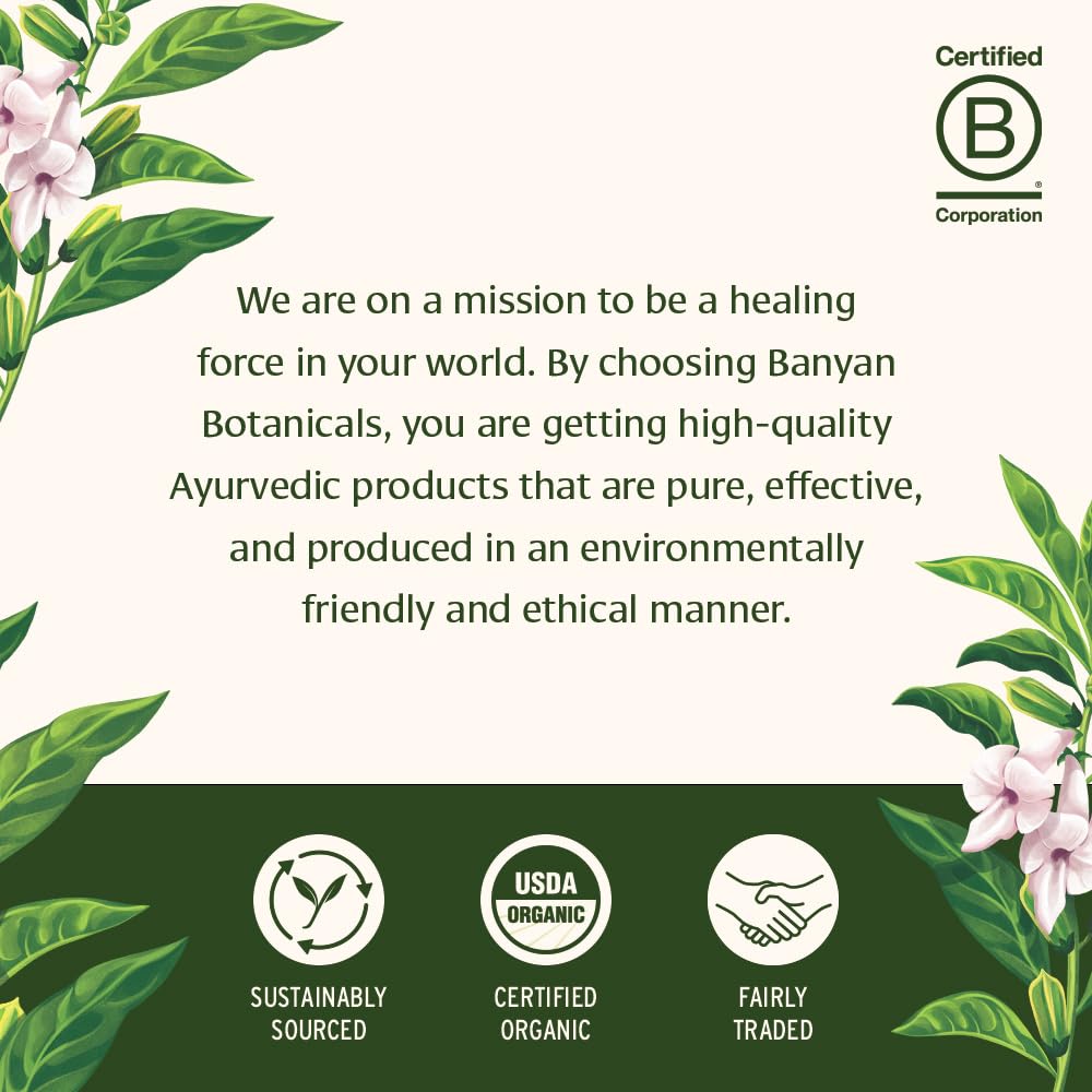 Banyan Botanicals tabletas junto a una regla para comparar tamaño