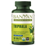 Banyan Botanicals envase frontal mostrando tabletas y beneficios