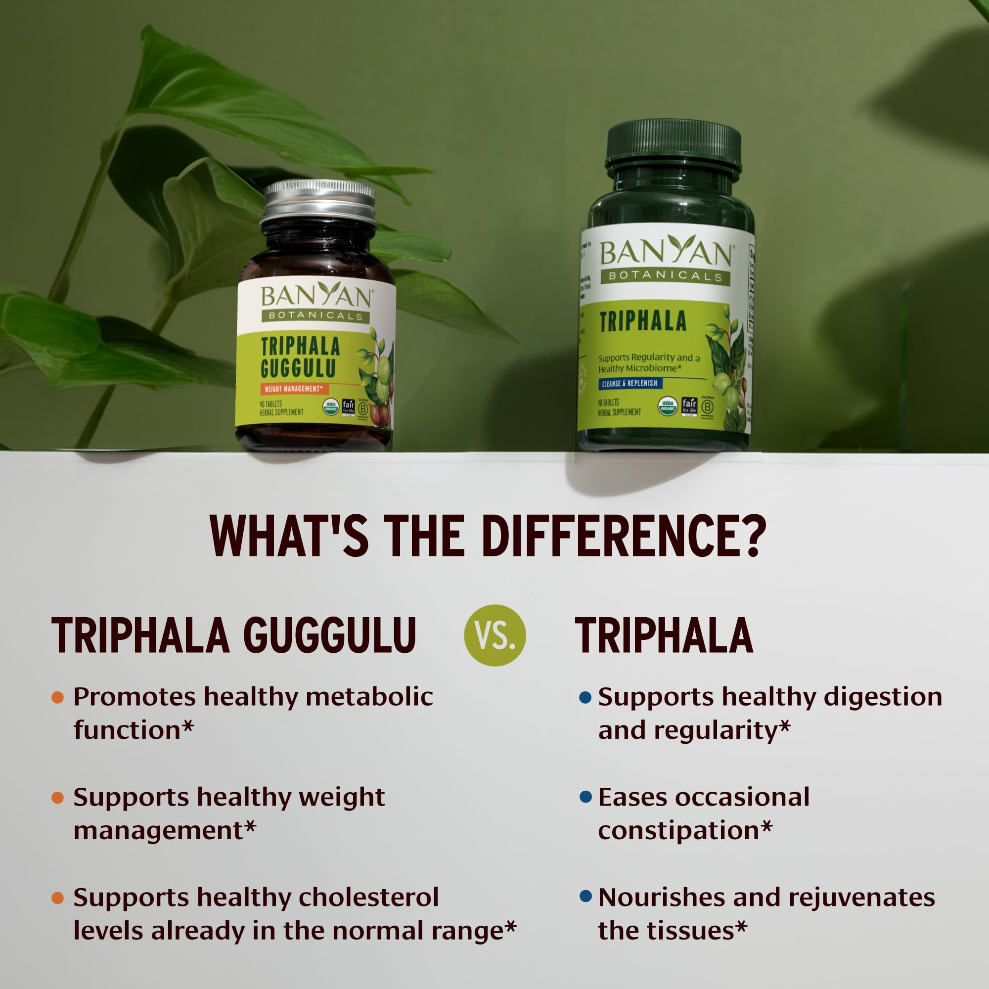 Banyan Botanicals etiqueta con ingredientes y sellos orgánicos que garantizan pureza