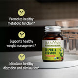 Banyan Botanicals tabletas cerca para ver tamaño y forma facilitando dosaje