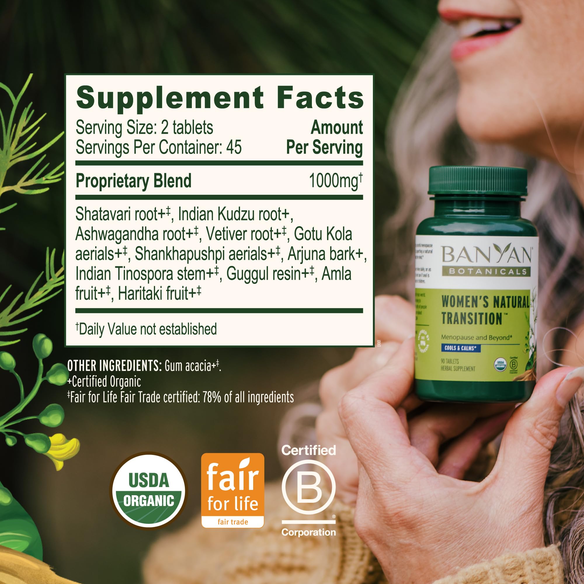 Banyan Botanicals envase en mesita nocturna para mejorar sueño