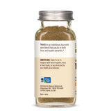 Etiqueta de Banyan Botanicals con certificaciones orgánicas y pruebas de terceros