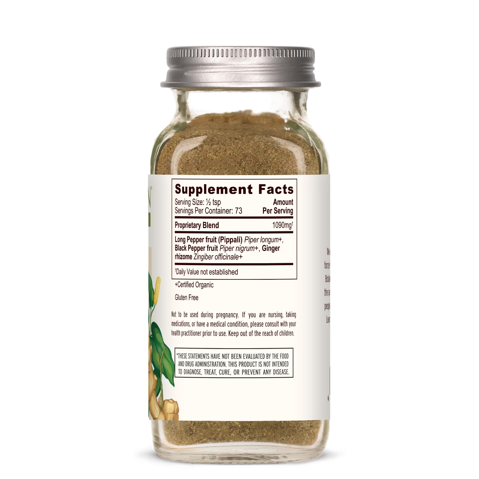 Trikatu de Banyan Botanicals espolvoreado sobre receta para uso culinario